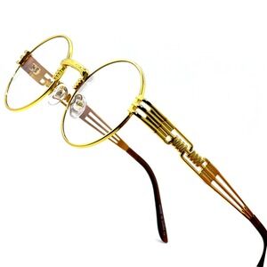 Metal Frame Retro Round Clear Lens Glasses‎ Street Wear Gangster Hip Hop Cholo